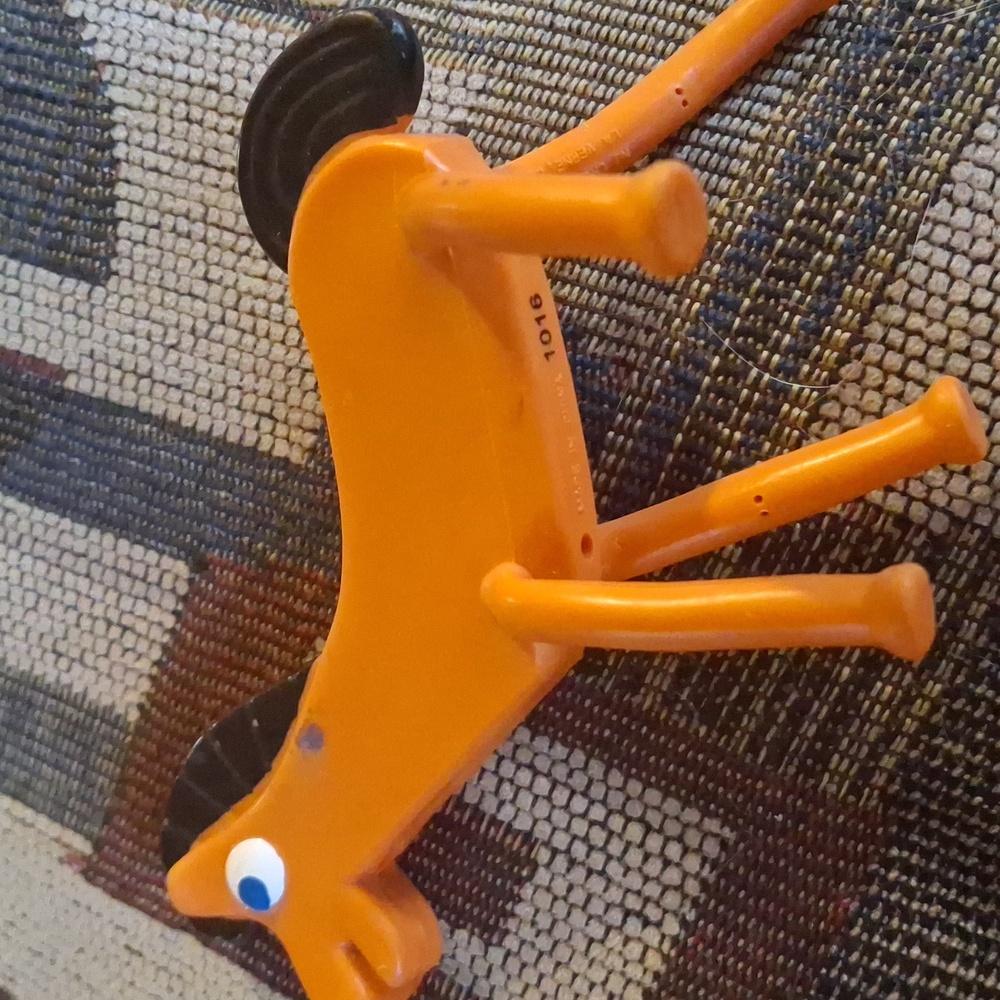 Vintage Orange Plastic Horse Toy Pokey - Picture 4 of 4